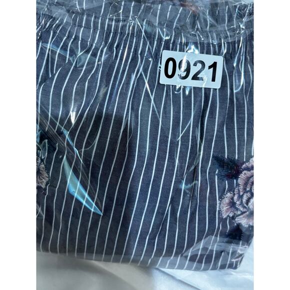 American Eagle embroidered stripe Loose Peasant Boho Coastal off shoulder top S - Picture 10 of 10